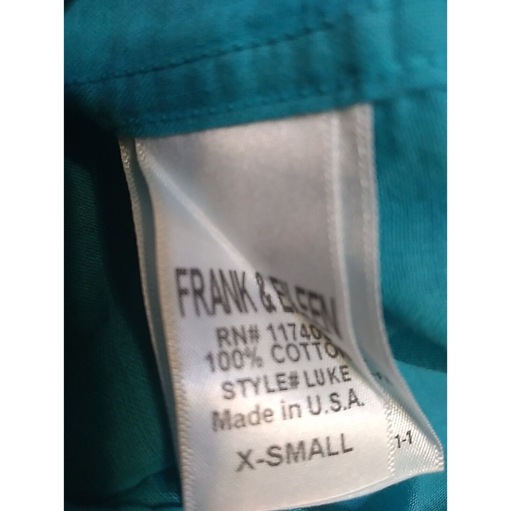 Frank and Eileen Size XSmall "Luke" Italian Cotton Coral Green Unisex Shirt - Picture 5 of 7